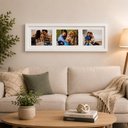Ver imagem 2 de Mural de Fotos Moldura Branca Porta Retrato 55x18cm Painel Decorativo 3 Foto Amigos Familia Amor Qua