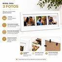 Ver imagem 6 de Mural de Fotos Moldura Branca Porta Retrato 55x18cm Painel Decorativo 3 Foto Amigos Familia Amor Qua