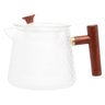 Chaleira de Vidro Martelado Cabo em Madeira e Filtro 750ml - 1