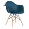 Mesa redonda Eames com tampo de vidro 100 cm + 3 cadeiras Eiffel DAW azul petróleo - 5