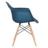 Mesa redonda Eames com tampo de vidro 100 cm + 3 cadeiras Eiffel DAW azul petróleo - 6