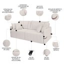 Ver imagem 3 de Sofá Cama Retrátil 220cm Essence D05 Linho Cru/camel - Mpozenato