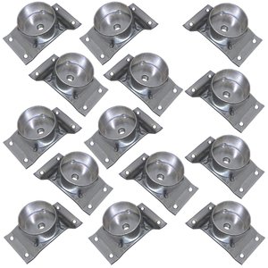 Kit 14 Chapinhas Chapa Inclinada 10º com Tubo Fixação Pés Palito Rosca 5/16 Zincada