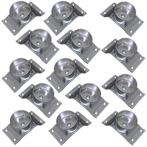 Kit 14 Chapinhas Chapa Inclinada 10º com Tubo Fixação Pés Palito Rosca 5/16 Zincada