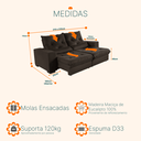 Ver imagem 4 de Sofá Retrátil e Reclinável 2,10m Suede Isis