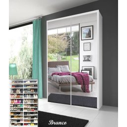 Sapateira de Espelhos Luz Led Magia Móveis Diamante Branco - 2