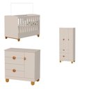 Ver imagem 2 de Quarto Apolo para Bebê Completo com Berço 2 em 1 Cômoda com Porta e Guarda-Roupas 3 Portas 100% MDF