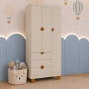 Ver mais imagens de Quarto Apolo para Bebê Completo com Berço 2 em 1 Cômoda com Porta e Guarda-Roupas 3 Portas 100% MDF