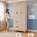 Ver imagem 5 de Quarto Apolo para Bebê Completo com Berço 2 em 1 Cômoda com Porta e Guarda-Roupas 3 Portas 100% MDF