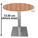 Ver imagem 5 de Mesa Quadrada Alpha Inox Prata 73,50 Cm (altura) Tampo Mdp Redondo 80 Cm Noce Naturalle (larg)