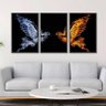 Quadro Arte Águias Fogo e Água Conjunto 3 PÇ com Moldura - 3