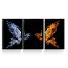 Quadro Arte Águias Fogo e Água Conjunto 3 PÇ com Moldura - 1