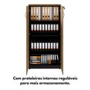 Ver imagem 7 de Armário Escritório 80cm X 160cm 2 Portas e Chave Mac Pr F5 Cor:macadâmia com Preto