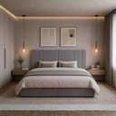 Ver imagem 3 de Painel Cabeceira Queen 160cm Liz Estofada Linho Moderna para Cama Box:Cinza