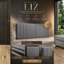Ver imagem 2 de Painel Cabeceira Queen 160cm Liz Estofada Linho Moderna para Cama Box:Cinza