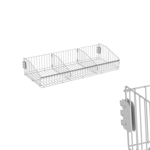 Cesto Dobrável Fit 2 Divisórias 90cm X 37cm para Gôndolas Fit