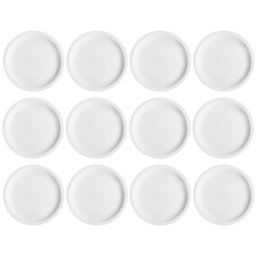 Jogo 12 Pratos de Sobremesa em Porcelana 19cm Classe Única Iguaçu Germer Branco - 1