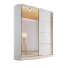 Guarda-roupa solteiro espelho 1,80m 100%MDF - Veneza-Branco - Bianchi Móveis - 1