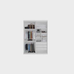 Guarda-roupa solteiro espelho 1,80m 100%MDF - Veneza-Branco - Bianchi Móveis - 2