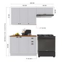 Ver imagem 4 de Cozinha Modulada Compacta Americana 100% MDF 200cm com Rodapé Provence Multimóveis Crink-CPT010