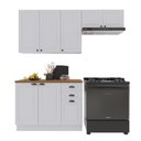 Ver imagem 2 de Cozinha Modulada Compacta Americana 100% MDF 200cm com Rodapé Provence Multimóveis Crink-CPT010