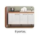 Ver mais imagens de Cozinha Completa com Armário e Balcão 5 Peças 7 Portas 1 Gaveta 240cm CC120 Mel/Branco - Fellicci