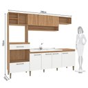 Ver imagem 4 de Cozinha Completa com Armário e Balcão 5 Peças 7 Portas 1 Gaveta 240cm CC120 Mel/Branco - Fellicci