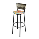 Ver imagem 3 de Jogo 4 Banquetas Alta Para Cozinha Ratan Cappuccino Premium Preta Estofado Cerveja
