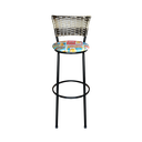 Ver imagem 4 de Jogo 4 Banquetas Alta Para Cozinha Ratan Cappuccino Premium Preta Estofado Cerveja