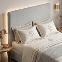 Ver imagem 7 de Cabeceira para Cama Box Casal Padrão Mirella 140cm Moderna com Frame Bouclê Cinza Claro - Desk Desig