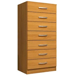 Cômoda com 7 Gavetas Evidencia Cor Cinamomo