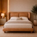 Ver imagem 1 de Cama Japonesa com Cabeceira Casal Blind Haru Courino Caramelo - Sallar Home