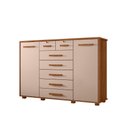 Ver imagem 1 de Cômoda para Quarto Infantil 7 Gavetas 2 Portas Jatobá Fendi Fiora Shop Jm