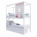 Ver imagem 6 de Beliche Casinha Reta 2 Gavetas Madeira Branco/rosa