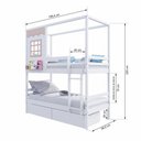 Ver imagem 7 de Beliche Casinha Reta 2 Gavetas Madeira Branco/rosa