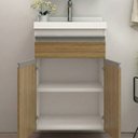 Ver imagem 5 de Gabinete de Banheiro 50cm com Lavatório e Armário Ref 501 Branco/Itapuã