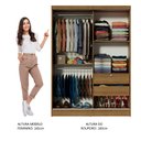 Ver imagem 4 de Guarda-roupa Solteiro Madesa Luke 2 Portas de Correr de Espelho Rustic Cor:rustic