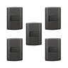 Conjunto de 5 Interruptores de 1 Tecla Simples, Modular, com Placa 4x2 e Suporte - 1