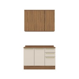 Cozinha Compacta 2 Peças com Tampo Yasmin Espresso Móveis - 2