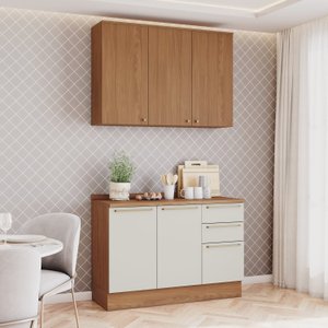 Cozinha Compacta 2 Peças com Tampo Yasmin Espresso Móveis