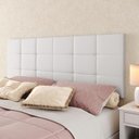 Ver imagem 5 de Kit Quarto 2 Mesinhas Pequena Gaveta Nicho Mudo Retrô Cabeceira Estofada Suspensa Cama Box Casal 1,