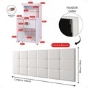 Ver imagem 7 de Kit Quarto 2 Mesinhas Pequena Gaveta Nicho Mudo Retrô Cabeceira Estofada Suspensa Cama Box Casal 1,