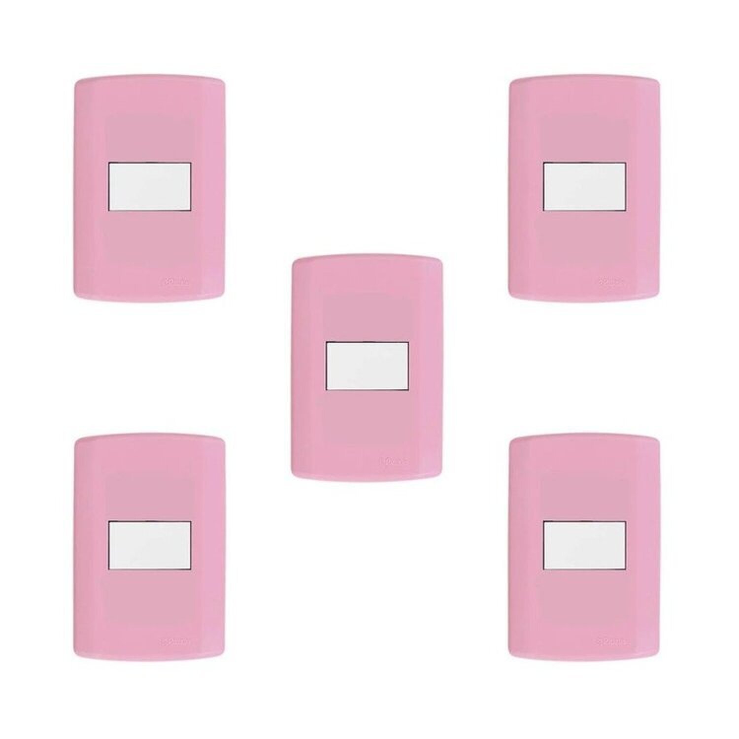 Conjunto de 5 Interruptores de 1 Tecla Simples, Modular, com Placa 4x2 e Suporte - 1