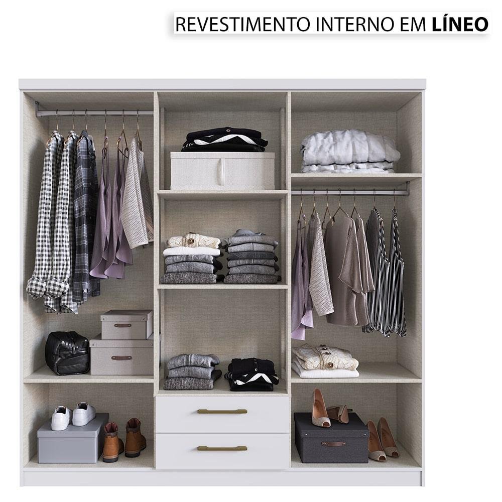 Guarda-Roupa Casal Édez Maze, 6 Portas 1,8 m, Off White