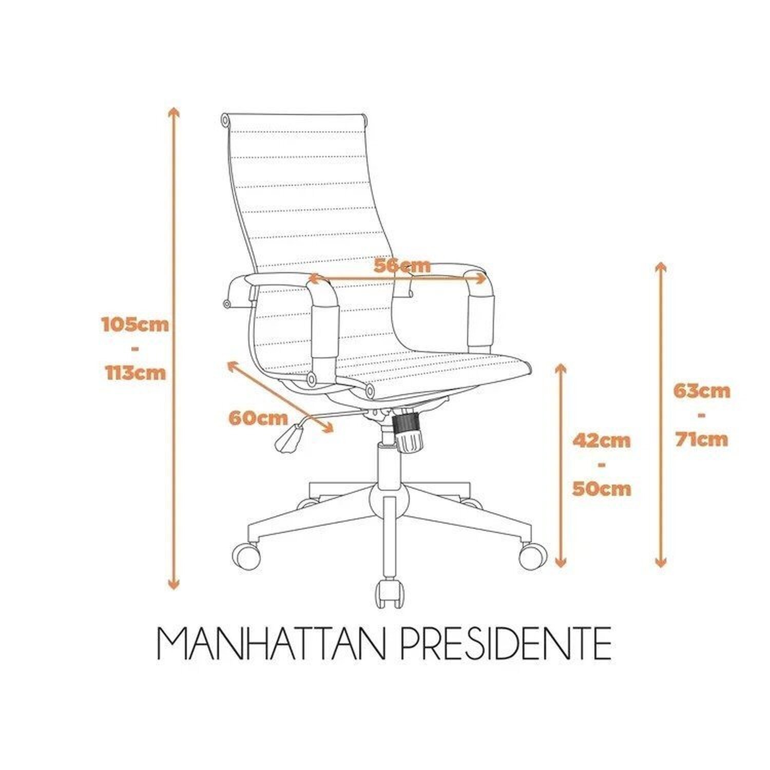 Kit 2 Cadeiras Esteirinha Presidente Giratória Estofada com Rodízios - 8