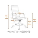 Ver mais imagens de Kit 2 Cadeiras Escritório Presidente Esteirinha Corino Manhattan Bege