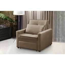 Poltrona Cama Retrátil 1 Lugar Cancún Tecido Veludo Isofa:bege - 2