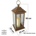 Ver imagem 2 de Lanterna Marroquina Dourado Grande Artesanal Libertas Rosas Lanterna Rustica