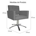 Ver imagem 5 de Poltrona Decorativa Camila Pés Metal Giratório Suede Cinza - DS Estofados