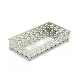 Bandeja Espelhada Retangular Francesa Prata 24cm X 13cm - Mek - 1